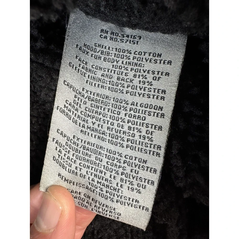 Levis Jacket Mens Large Black Sherpa Lined‎ Utility Field Coat Cotton Pockets